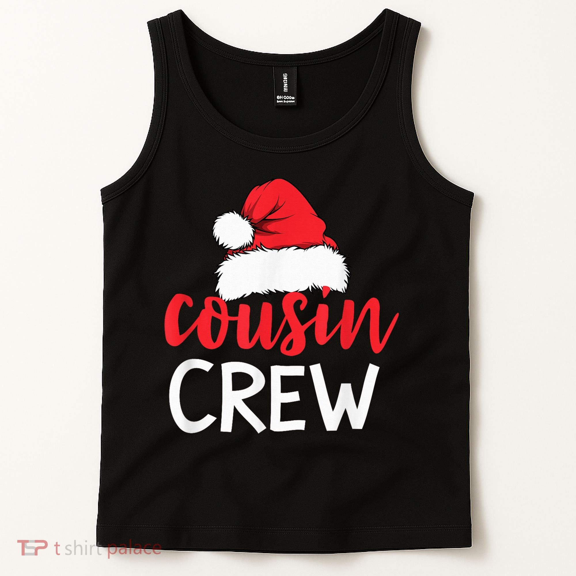 Funny Cousin Crew Santa Hat Matching Christmas Sleeping Xmas Tank Top