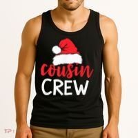 Funny Cousin Crew Santa Hat Matching Christmas Sleeping Xmas Tank Top thumb 3