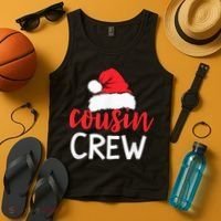 Funny Cousin Crew Santa Hat Matching Christmas Sleeping Xmas Tank Top thumb 4