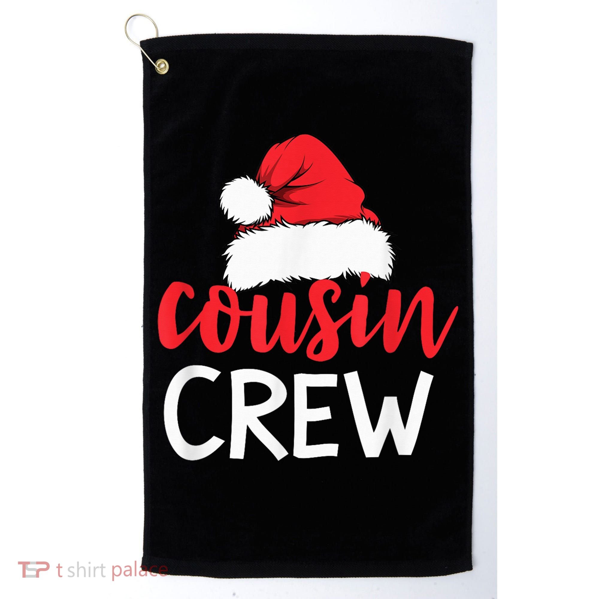 Funny Cousin Crew Santa Hat Matching Christmas Sleeping Xmas Golf Towel