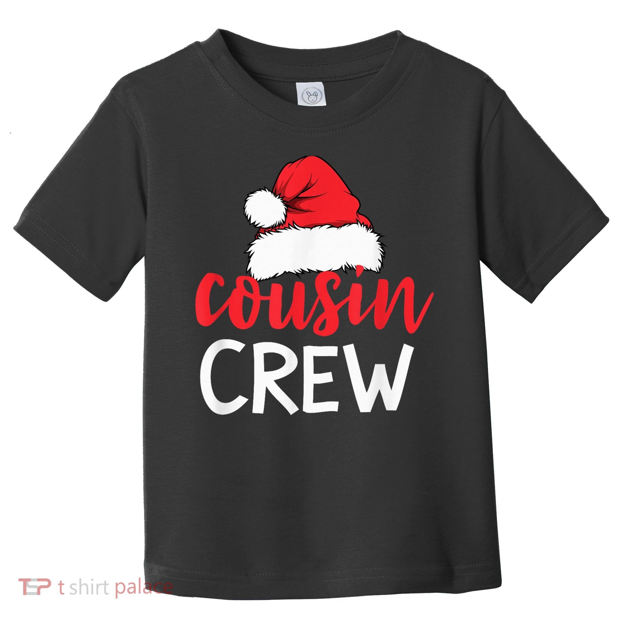 Funny Cousin Crew Santa Hat Matching Christmas Sleeping Xmas Toddler T-Shirt