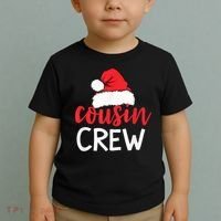 Funny Cousin Crew Santa Hat Matching Christmas Sleeping Xmas Toddler T-Shirt thumb 2