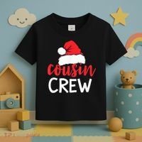 Funny Cousin Crew Santa Hat Matching Christmas Sleeping Xmas Toddler T-Shirt thumb 3