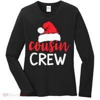 Funny Cousin Crew Santa Hat Matching Christmas Sleeping Xmas Women's Long Sleeve Shirt thumb 0