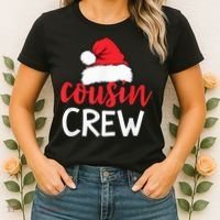 Funny Cousin Crew Santa Hat Matching Christmas Sleeping Xmas Women's T-Shirt thumb 2