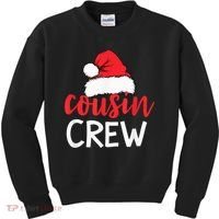 Funny Cousin Crew Santa Hat Matching Christmas Sleeping Xmas Kids Sweatshirt thumb 0