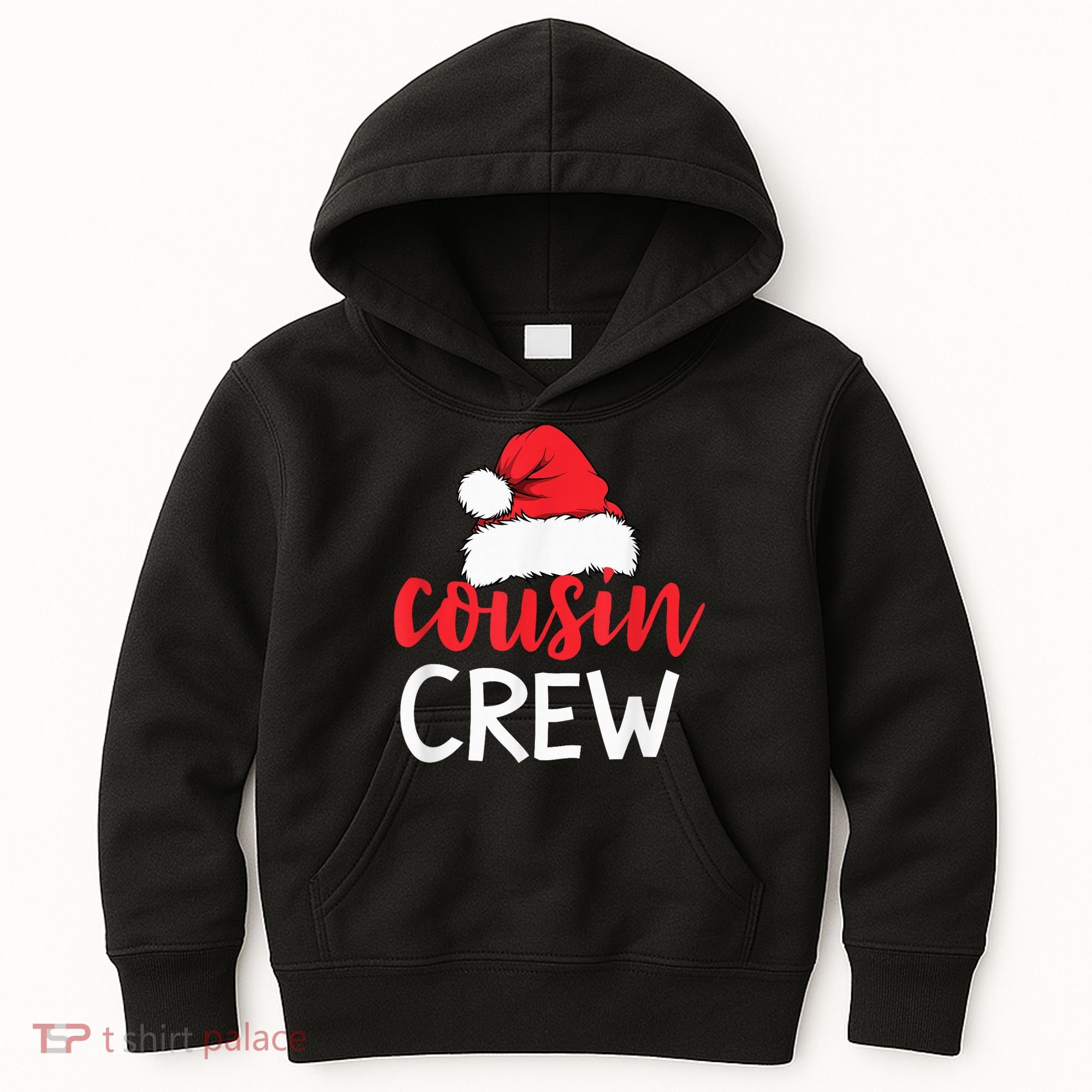 Funny Cousin Crew Santa Hat Matching Christmas Sleeping Xmas Kids Hoodie