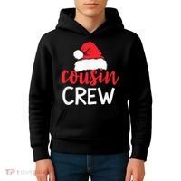 Funny Cousin Crew Santa Hat Matching Christmas Sleeping Xmas Kids Hoodie thumb 4