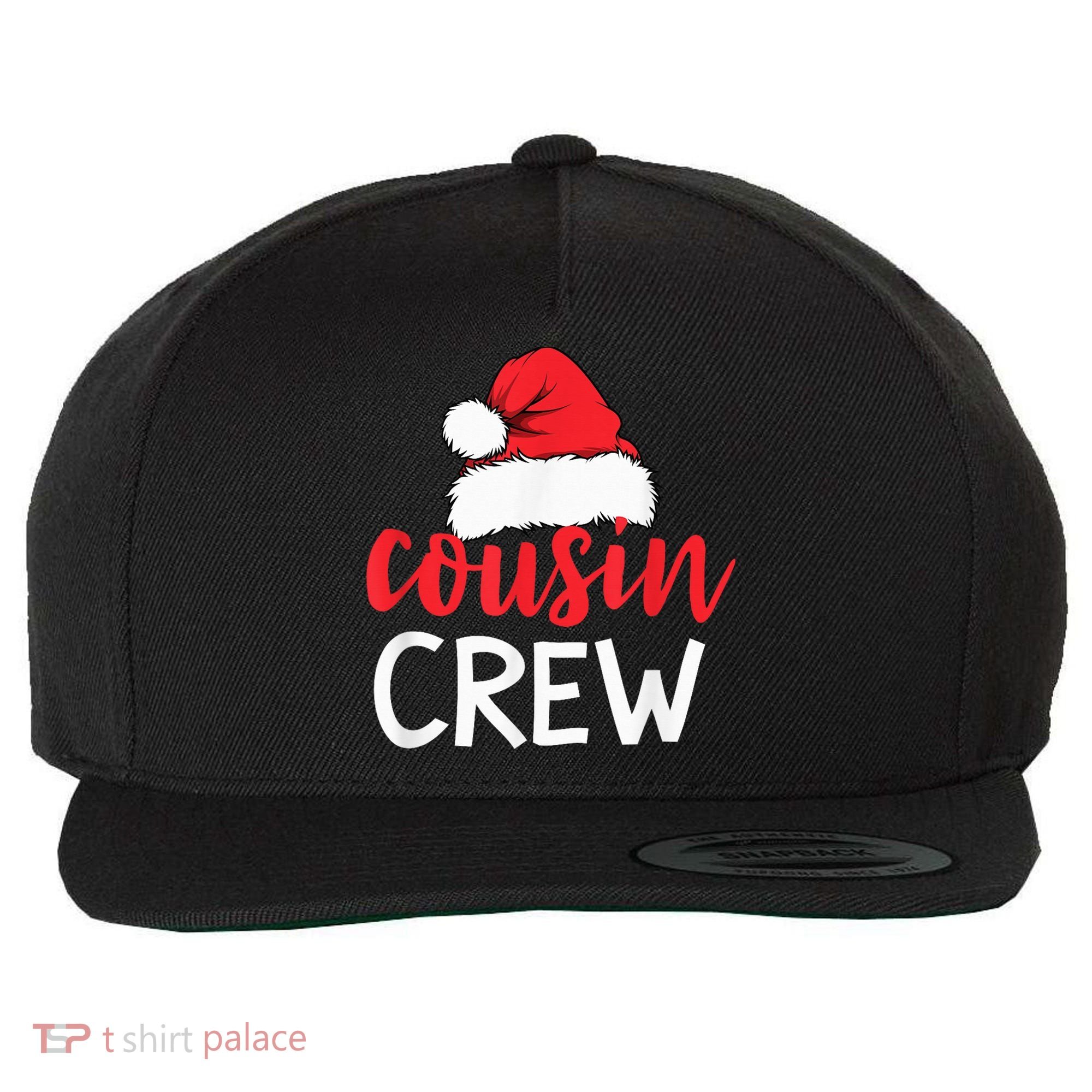 Funny Cousin Crew Santa Hat Matching Christmas Sleeping Xmas Wool Snapback Cap