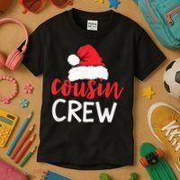 Funny Cousin Crew Santa Hat Matching Christmas Sleeping Xmas Kids T-Shirt thumb 3