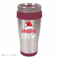 Funny Cousin Crew Santa Hat Matching Christmas Sleeping Xmas 16oz Travel Tumbler thumb 0
