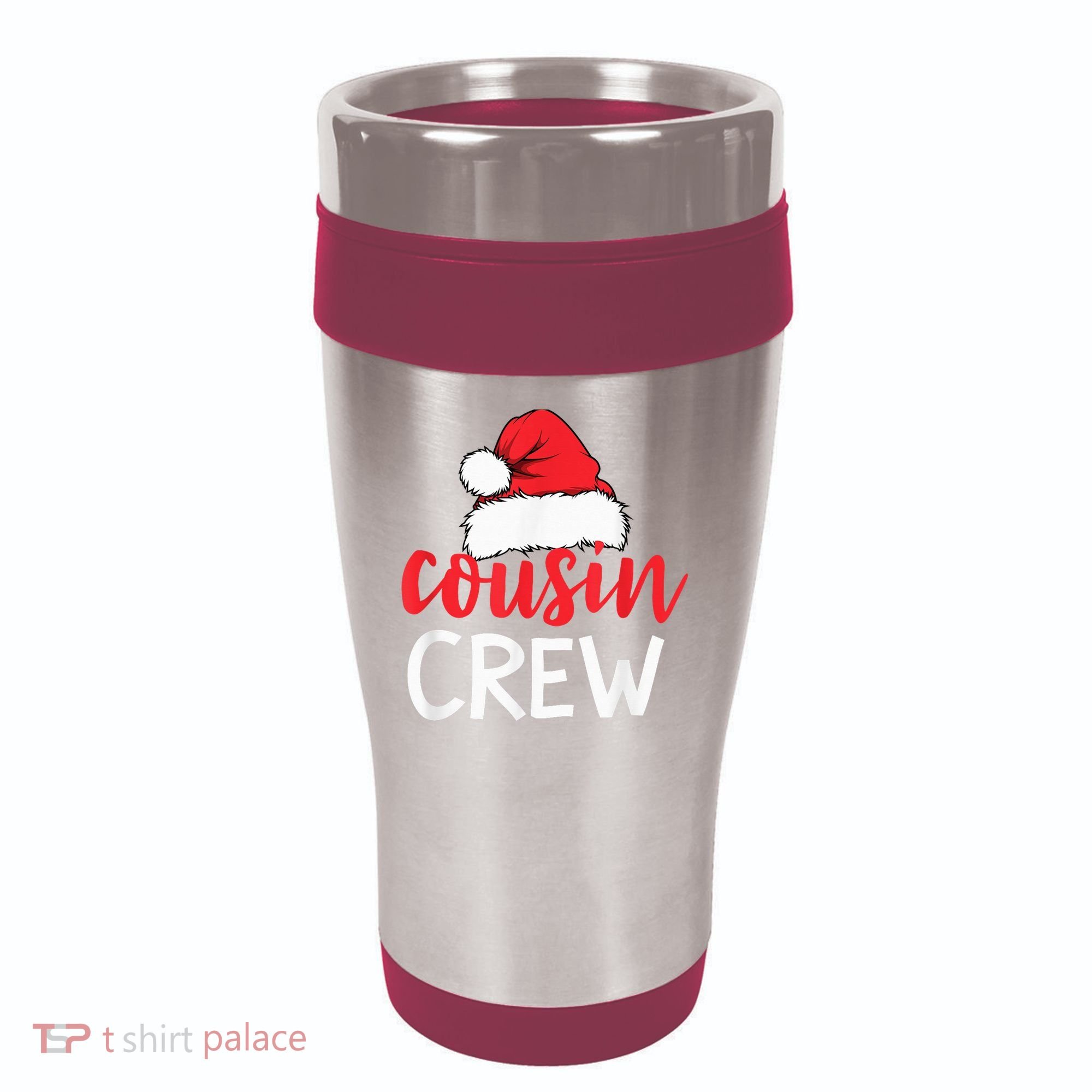 Funny Cousin Crew Santa Hat Matching Christmas Sleeping Xmas 16oz Travel Tumbler