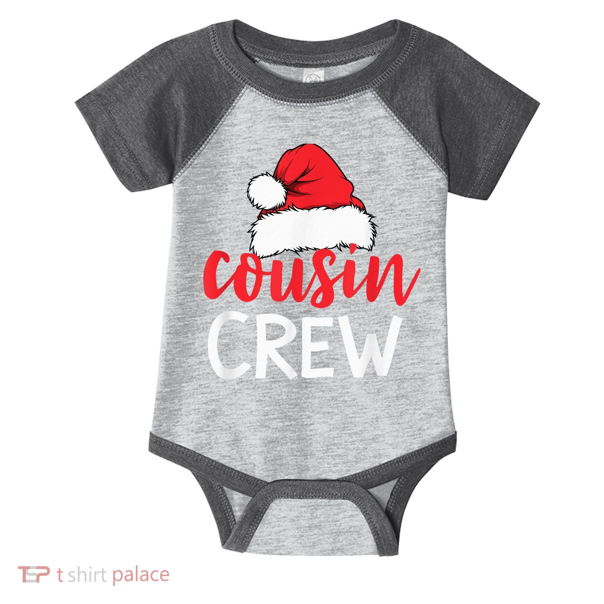 Funny Cousin Crew Santa Hat Matching Christmas Sleeping Xmas Infant Baby Jersey Bodysuit