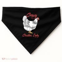 Funny Crazy Chicken Lady Gift USA-Made Doggie Bandana thumb 0
