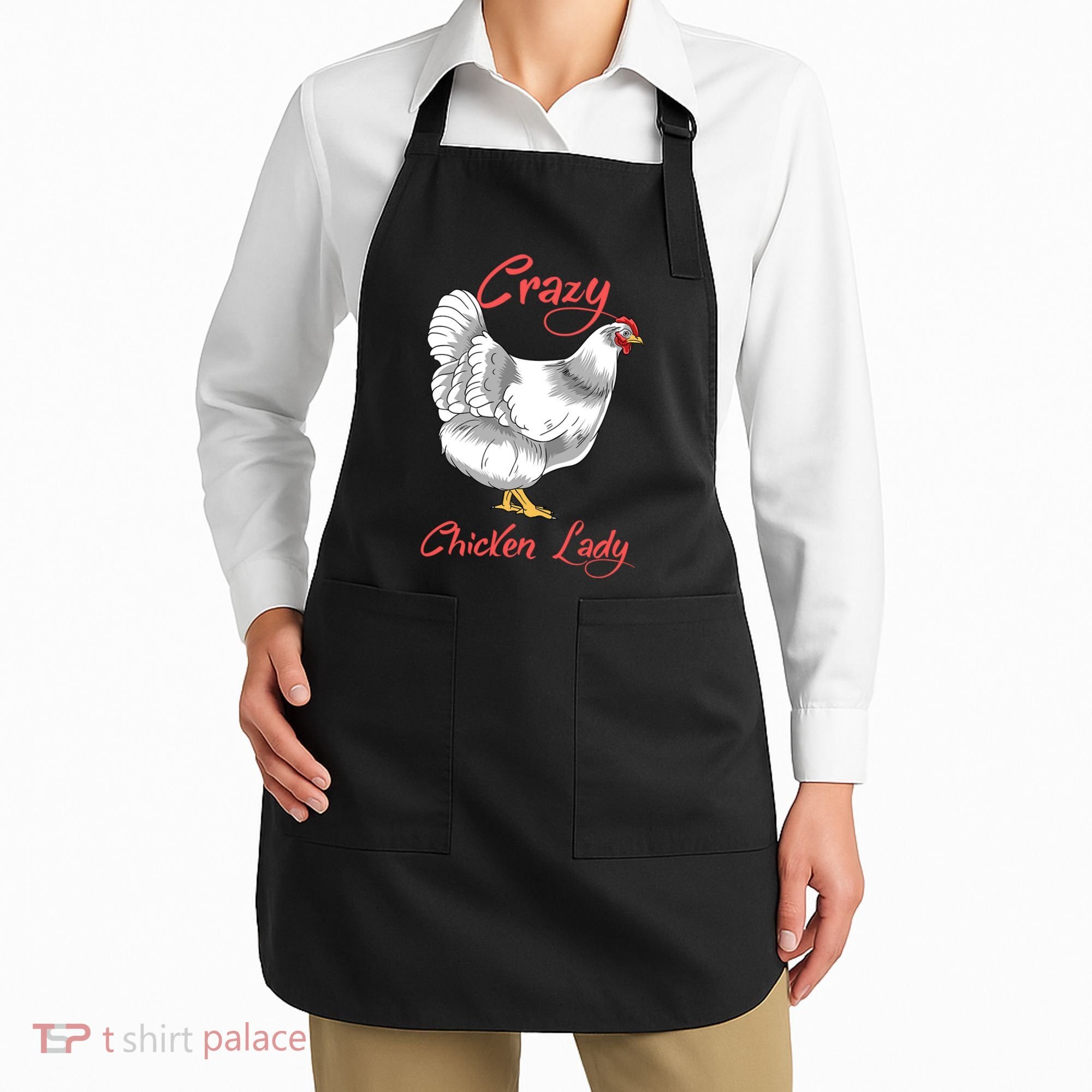 Funny Crazy Chicken Lady Gift Apron