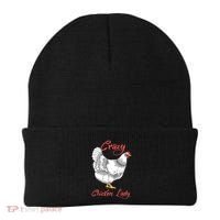 Funny Crazy Chicken Lady Gift Beanie thumb 0