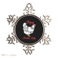 Funny Crazy Chicken Lady Gift Ornament thumb 0