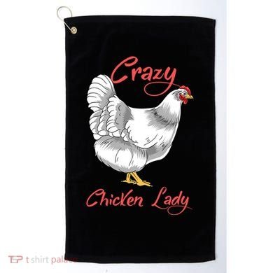 Funny Crazy Chicken Lady Gift Golf Towel