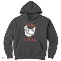 Funny Crazy Chicken Lady Gift Hoodie thumb 0