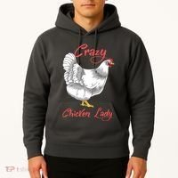 Funny Crazy Chicken Lady Gift Hoodie thumb 2