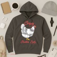 Funny Crazy Chicken Lady Gift Hoodie thumb 3