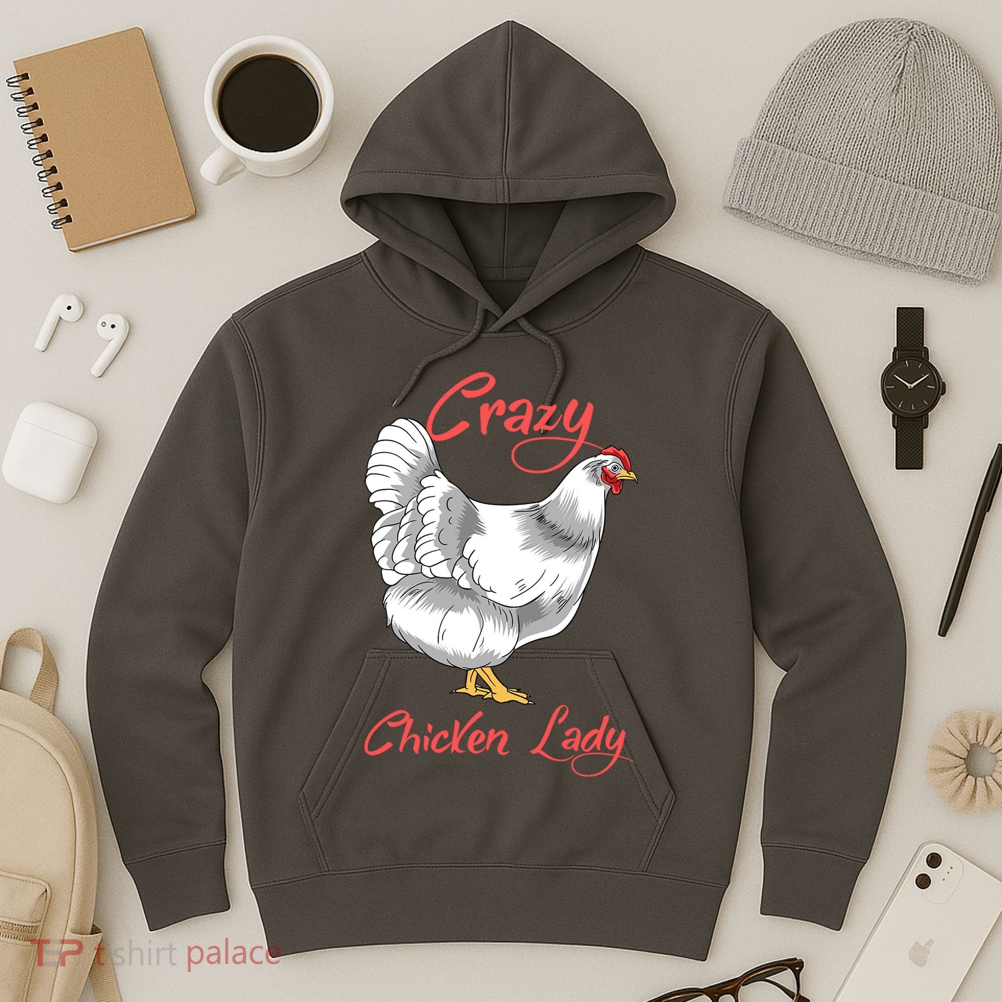 Funny Crazy Chicken Lady Gift Hoodie