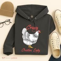 Funny Crazy Chicken Lady Gift Hoodie thumb 4