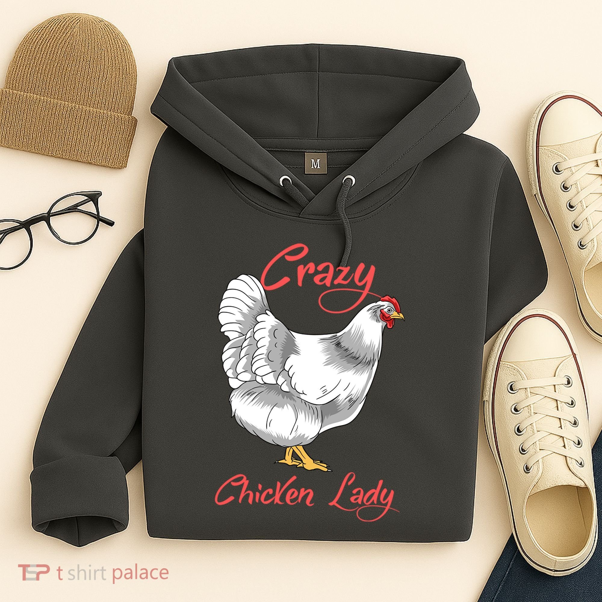 Funny Crazy Chicken Lady Gift Hoodie