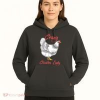 Funny Crazy Chicken Lady Gift Hoodie thumb 5