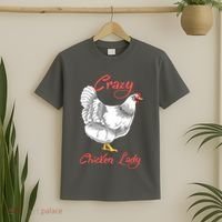 Funny Crazy Chicken Lady Gift T-Shirt thumb 2