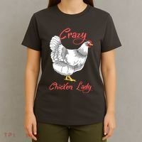 Funny Crazy Chicken Lady Gift T-Shirt thumb 4