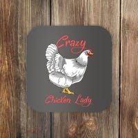 Funny Crazy Chicken Lady Gift Coaster thumb 0