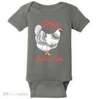 Funny Crazy Chicken Lady Gift Baby Bodysuit thumb 0