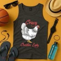 Funny Crazy Chicken Lady Gift Tank Top thumb 4