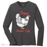 Funny Crazy Chicken Lady Gift Women's Long Sleeve Shirt thumb 0