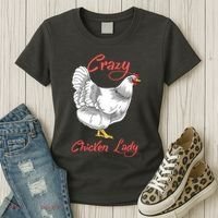 Funny Crazy Chicken Lady Gift Women's T-Shirt thumb 3