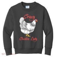 Funny Crazy Chicken Lady Gift Kids Sweatshirt thumb 0