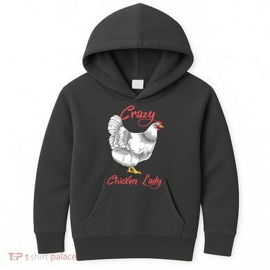 Funny Crazy Chicken Lady Gift Kids Hoodie