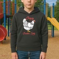 Funny Crazy Chicken Lady Gift Kids Hoodie thumb 2