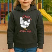 Funny Crazy Chicken Lady Gift Kids Hoodie thumb 3