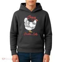 Funny Crazy Chicken Lady Gift Kids Hoodie thumb 4