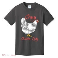 Funny Crazy Chicken Lady Gift Kids T-Shirt thumb 0
