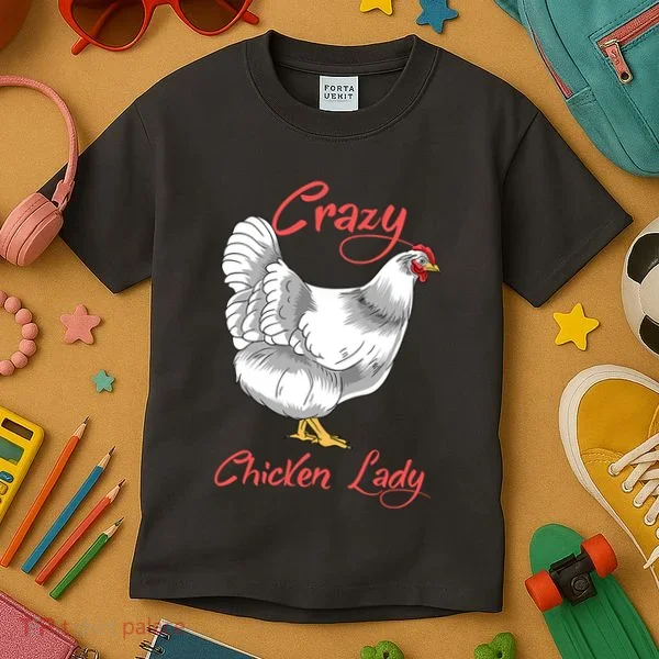 Funny Crazy Chicken Lady Gift Kids T-Shirt