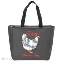 Funny Crazy Chicken Lady Gift Tote Bag thumb 0