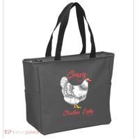 Funny Crazy Chicken Lady Gift Tote Bag thumb 2