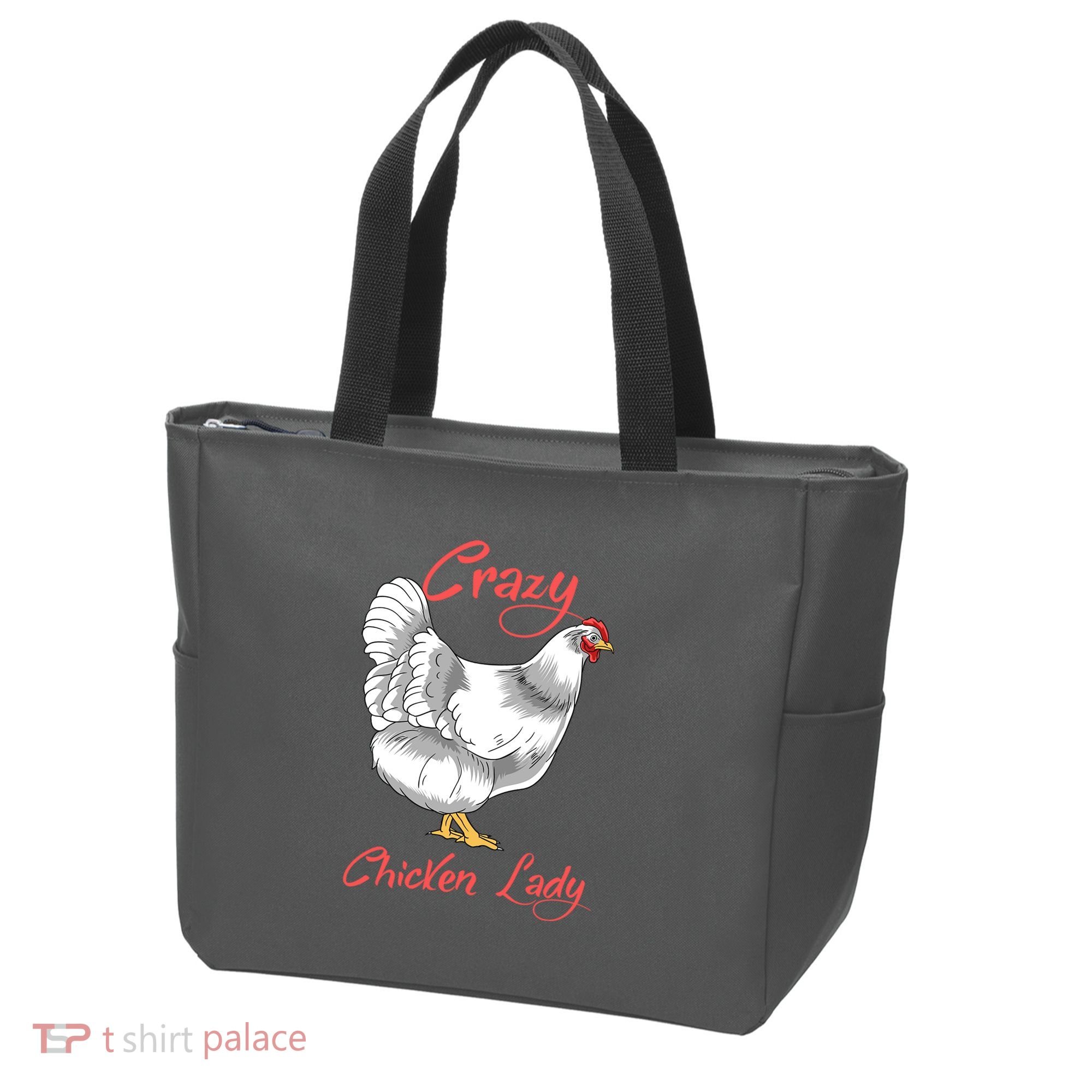 Funny Crazy Chicken Lady Gift Tote Bag