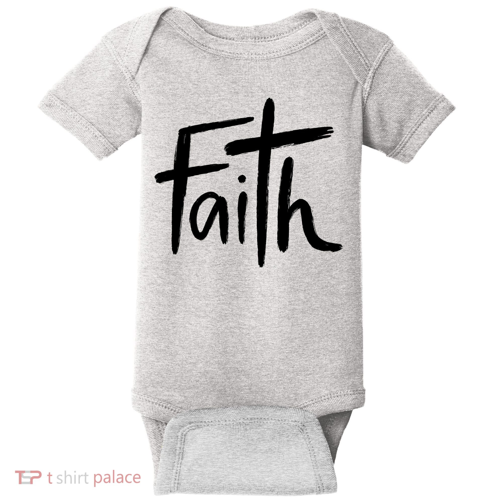 Faith Cross Christianity Baby Bodysuit