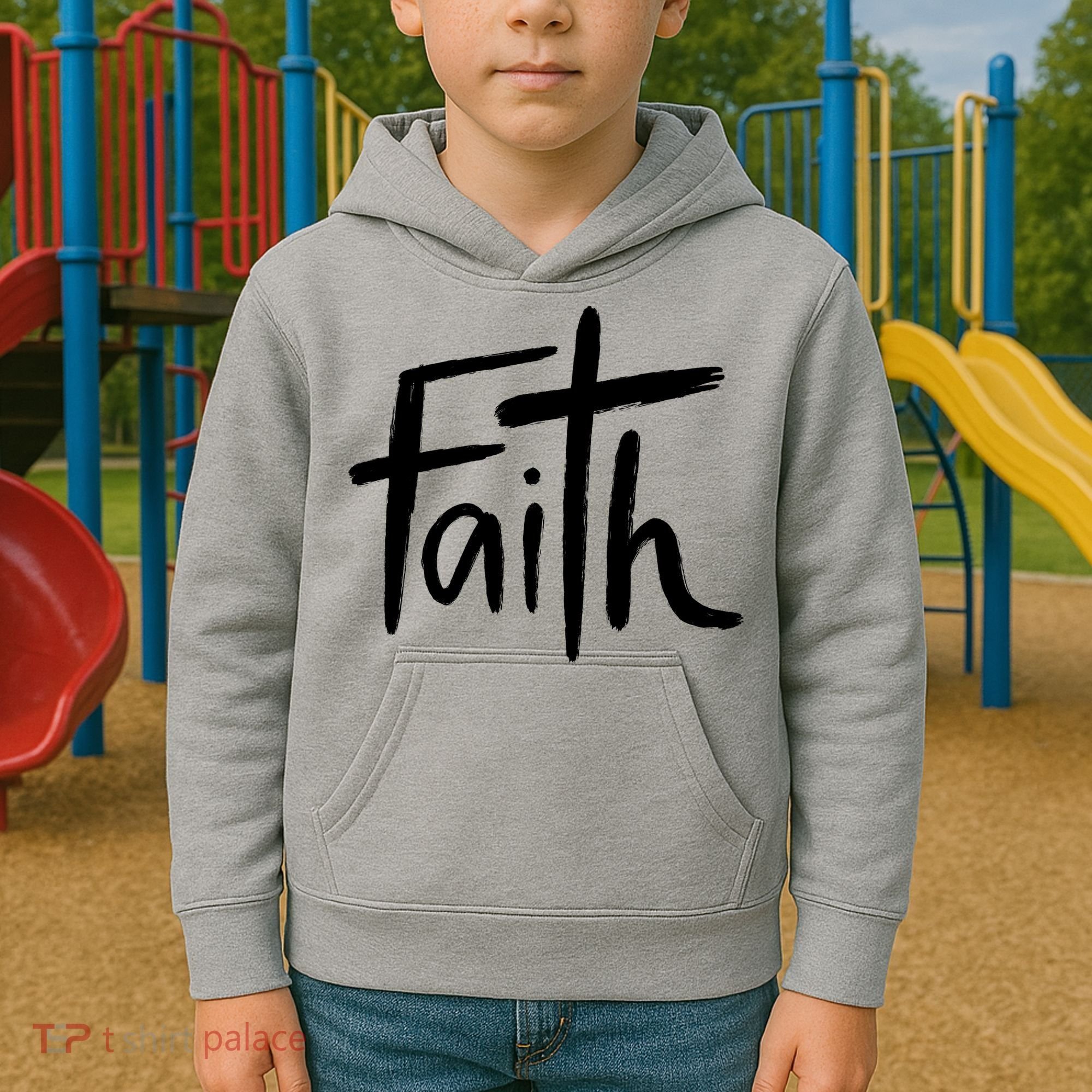 Faith Cross Christianity Kids Hoodie