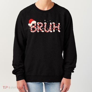 Funny Christmas Candy Cane Bruh Women's Sweatshirt