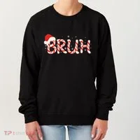 Funny Christmas Candy Cane Bruh Women's Sweatshirt thumb 0
